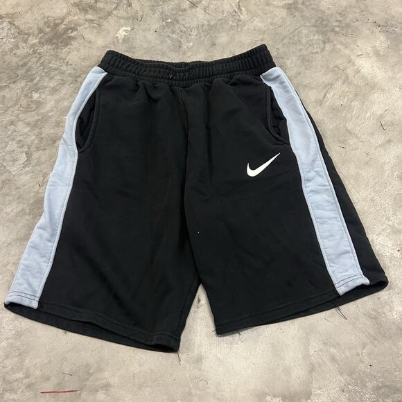 Nike Basketball Sweat Pant Jogger Shorts Mens XL Black Blue Line - Picture 1 of 8